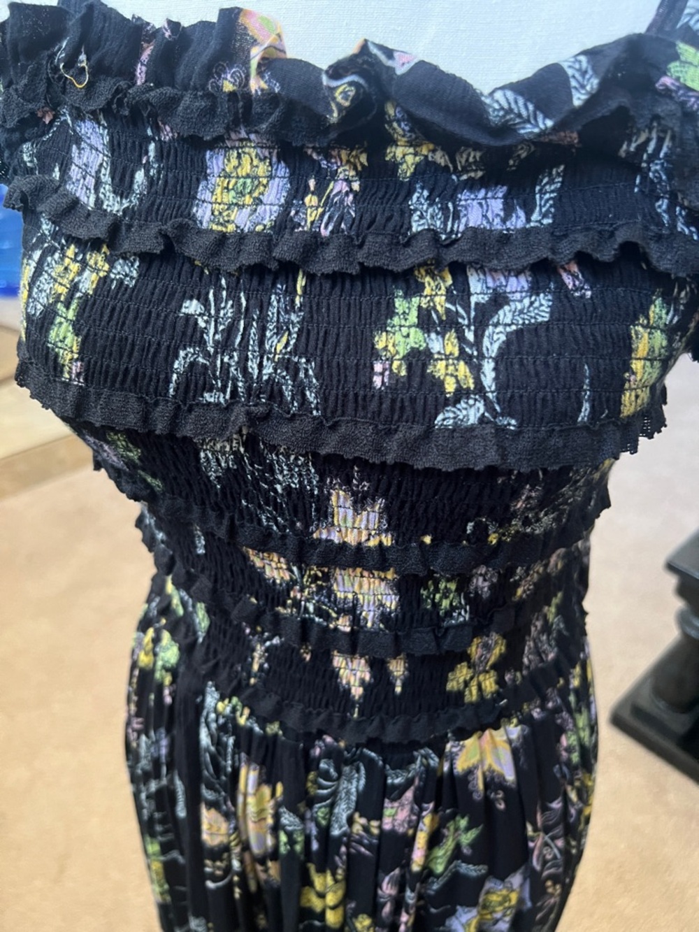 Free People Black Floral Smocked Maxi Dress - Picture 9 of 9